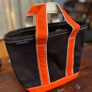 Small Land’s End Canvas Boat & Tote Bag, Brand New. Spice Brown & Salsa Orange